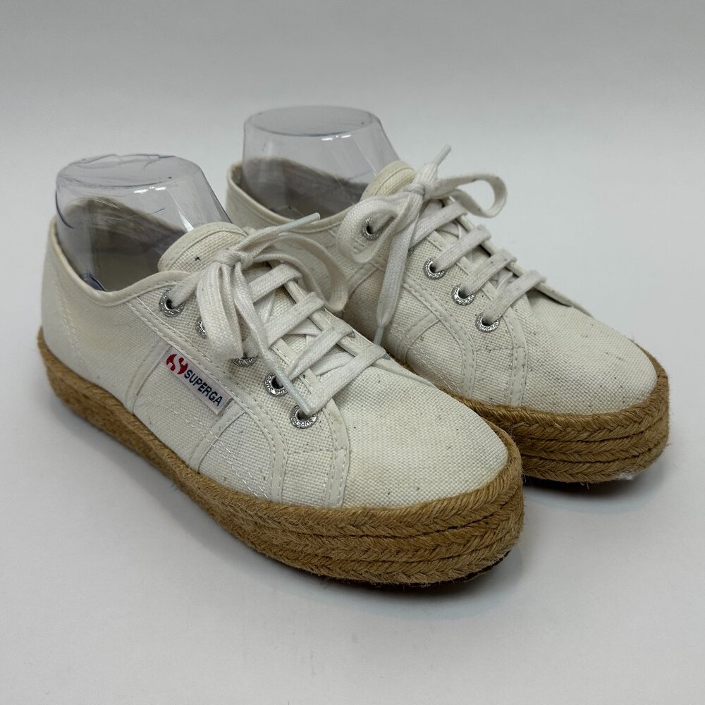 Superga Cotropew Espadrille Platform Sneakers Whi… - image 6